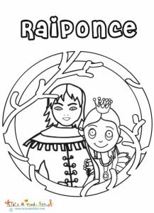 Coloriage du portrait de raiponce et du prince