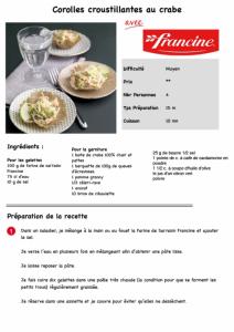 Corolles croustillantes au crabe