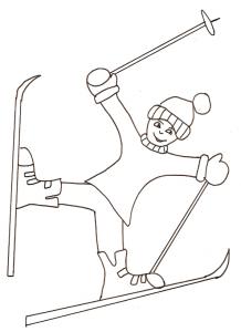 Coloriage du skieur acrobate