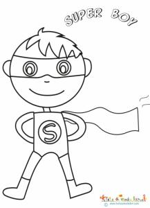 Coloriage d'un super boy