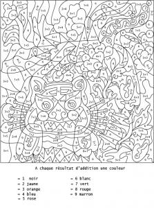 coloriage numéroté et addition