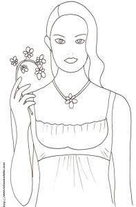 Coloriage du Top Model à la branche