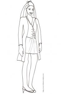 Coloriage du Top Model avec veste longue