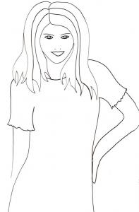 Coloriage du portrait de Top model