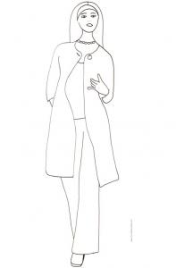 Coloriage du Top model au manteau