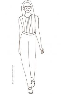 Coloriage du Top model au top à rayures