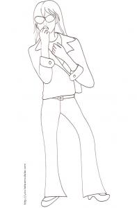 Coloriage du Top Model aux lunettes