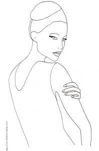 Coloriage du Top Model dessin 30 - manequin au chignon