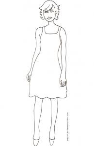 Coloriage du Top Model aux cheveux courts