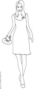 Coloriage du Top Model au petit reticule