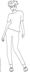 Coloriage du Top Model coupe garçonne