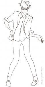 Coloriage du Top Model pose rock