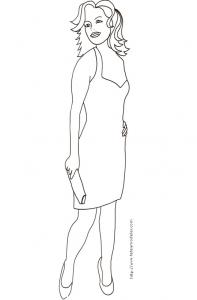 Coloriage du Top Model : pose manequin
