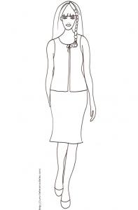 Coloriage du Top Model avec une natte