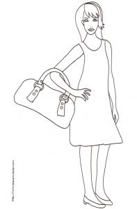 Coloriage du Top Model et it bag