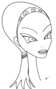 Visage de femme exotique au bandeau