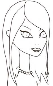 Jeune fille sage au collier de perles