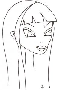 Fille asiatique aux longs cheveux