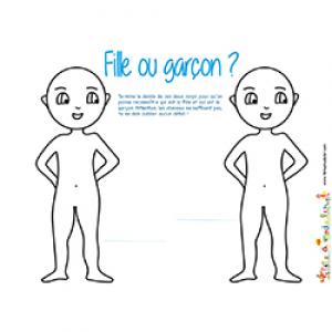 Fille ou garçon - coloriage d'enfant