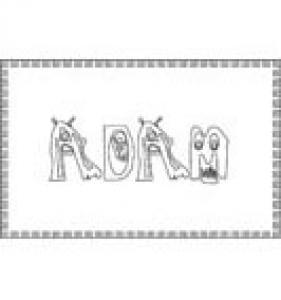 Coloriage prénom Adam - Lettres MonstoCaps