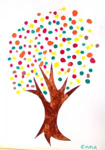 Peinture D Un Arbre Au Coton Tige Tete A Modeler