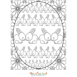 Composition des lapins à colorier