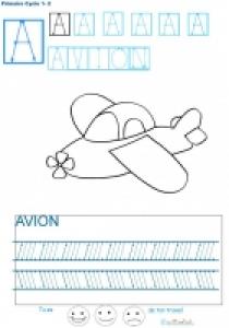 Livre de graphisme et d'&eacute;criture en b&acirc;ton n&deg;1 pour &eacute;crire les lettres de A &agrave; Z