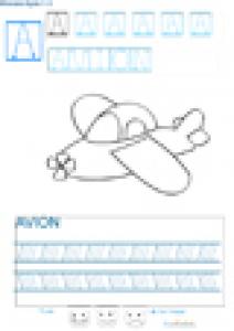Exercice d'écriture et de graphisme : A et AVION