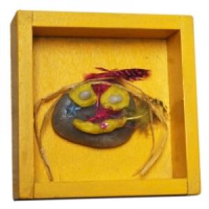 Tableau: tête façon art primitif