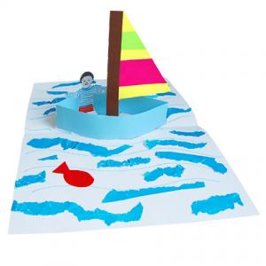 Carte pop-up voilier 3D