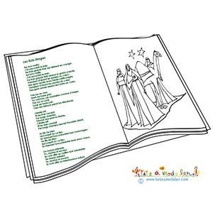 Chanson des rois Mages à colorier