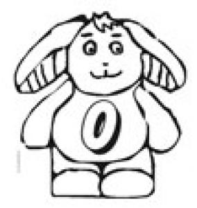 Coloriage lapin au chiffre 0