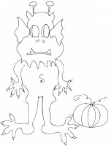 coloriage d'un monstre d'halloween