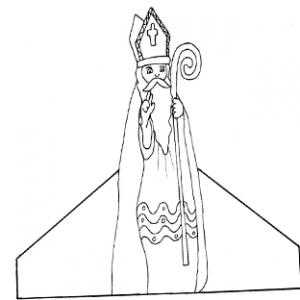Coloriage d'un saint Nicolas à découper