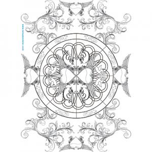 Arabesques et coeurs autour du mandala