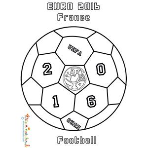 Coloriage d'un ballon Euro 2016 de football