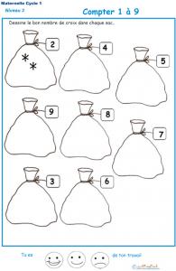 Exercice 3 dessine le nombre de croix indiqué sur l'étiquette GS maternelle