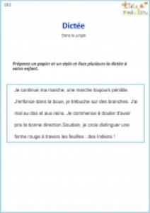 Dans la jungle: dictée CE2