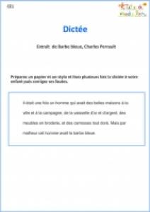 Barbe bleue : dictée CE1