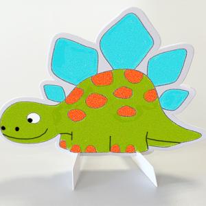 Dinosaures décorés avec du sable coloré