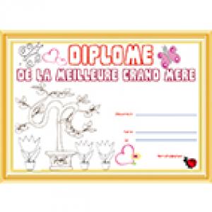 Diplome meilleure grand-mère arbre en pot