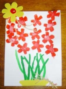 Bouquet de fleurs à la pomme de terre en tableau