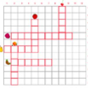 grille 1 de mots croisés sur les fruits primaire cycle 2