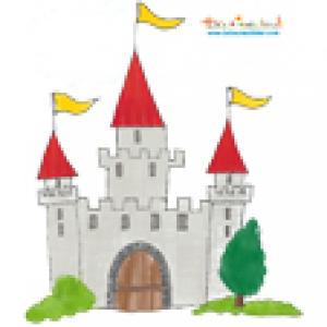 Décoration chateau de chevalier gris