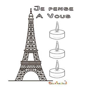 Coloriage "je pense a vous"