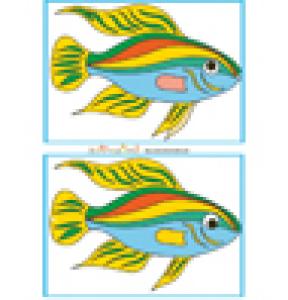 Jeu des 7 erreurs: mer et poisson multicolore