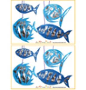 Jeu des 7 erreurs: mobile de poissons papier