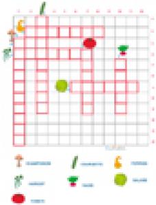 Mots croisés à images sur les légumes grille 1