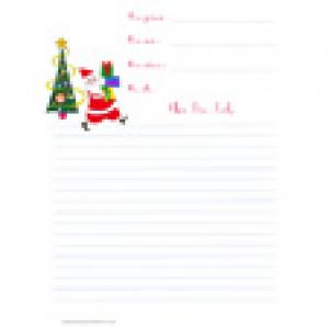 Modèle papier à lettre de Noël à lignes