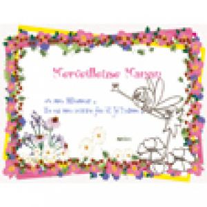 Diplôme merveilleuse maman illustrée de sa petite fée